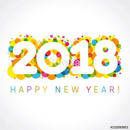 500x500 Happy New Year Colorul Numbers Happy Holidays Card