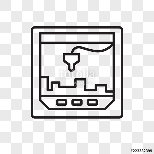 500x500 Printer Vector Icon Isolated On Transparent Background