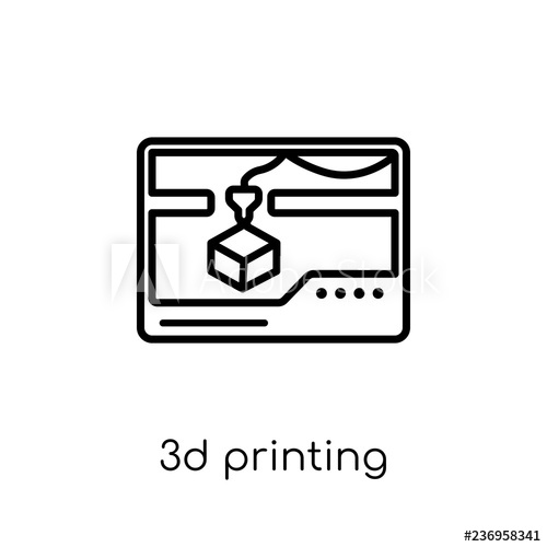 500x500 Printing Icon Trendy Modern Flat Linear Vector Printing