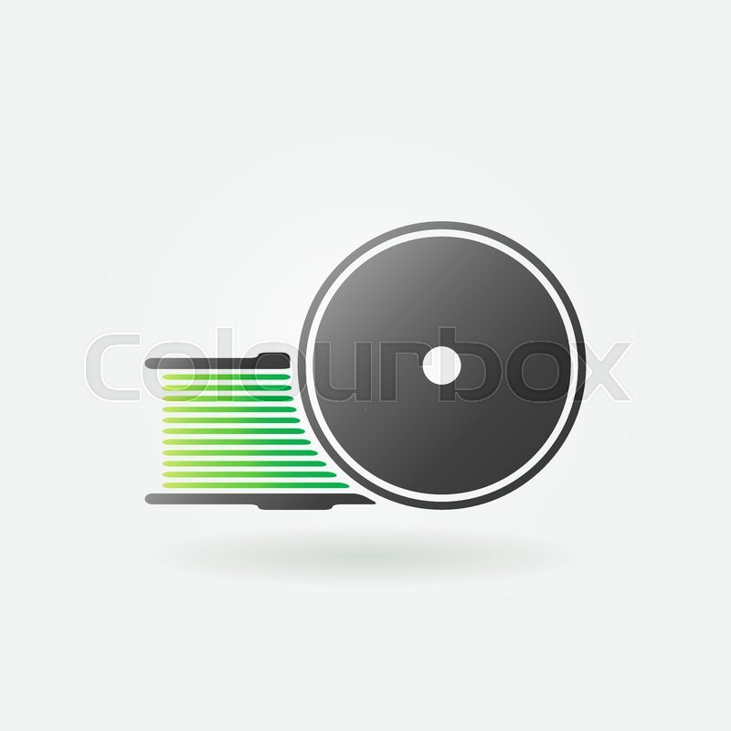 800x800 Green Filament For Printer Icon Or Stock Vector Colourbox