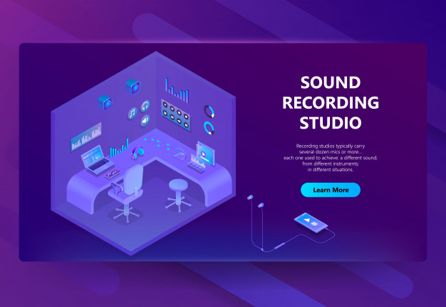 626x432 Isometric Site For Sound Recording Studio Vector Free Download