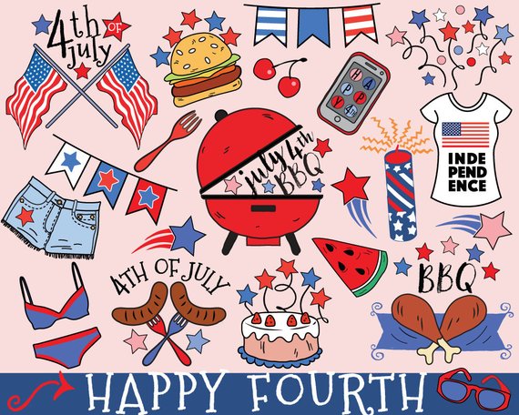 Of July Clipart, Vector, Fourth Of July Bbq Clipart, Summer 570x456 Of July Clipart, Vector, Fourth Of July Bbq Clipart, Summer
