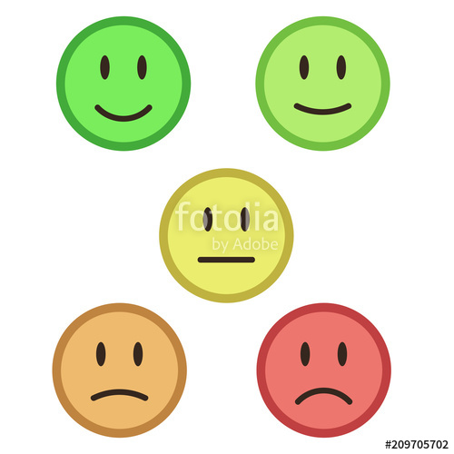 500x500 Color Faces Feedback Mood, Stock Vector Illustration Stock