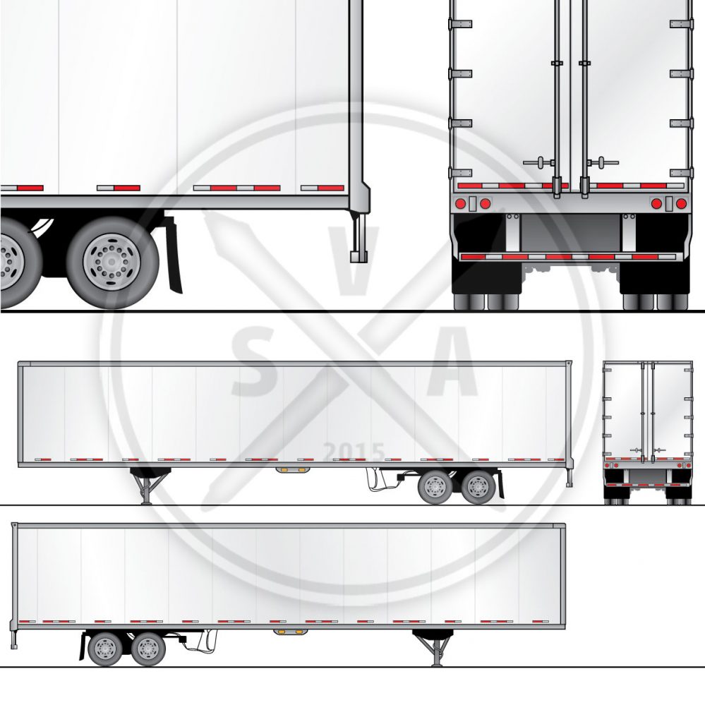 999x999 Foot Dryvan Trailer Wrap Design Template