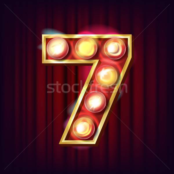 Number Vector Seven Font Marquee Light Sign Realistic Retro 600x600 Number Vector Seven Font Marquee Light Sign Realistic Retro