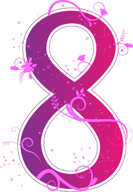 534x768 March Women's Day Card With Floral Elements Vector Illustration