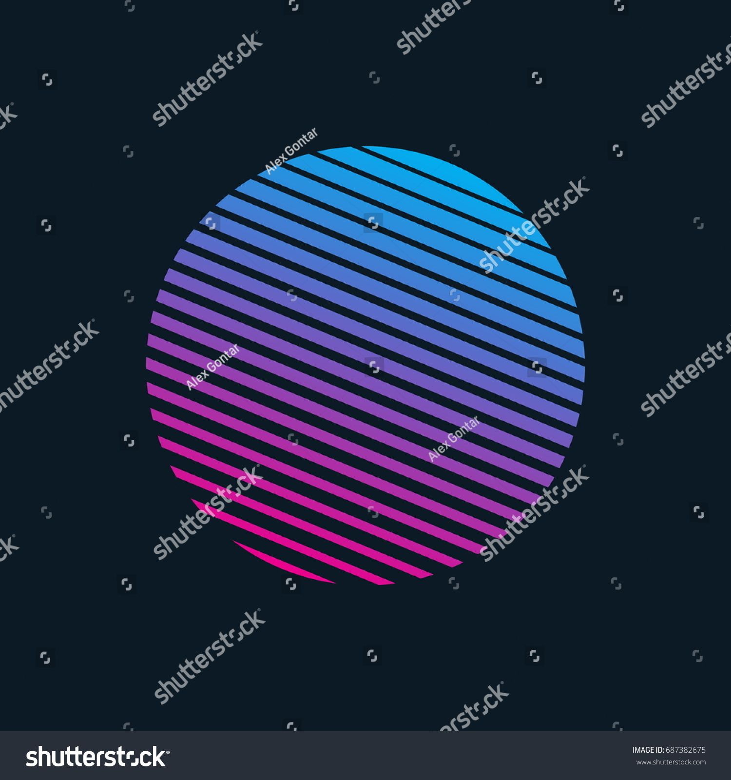 1500x1600 Vector Retro Style Striped Shape Minimalism Art Illustration
