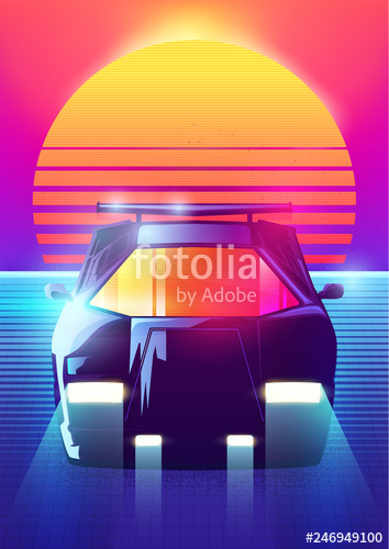 354x500 Retro Sci Fi Background Vector Retro Futuristic Synth Retro