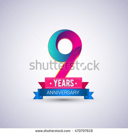 450x470 Years Anniversary Logo, Blue And Red Colored Vector Design