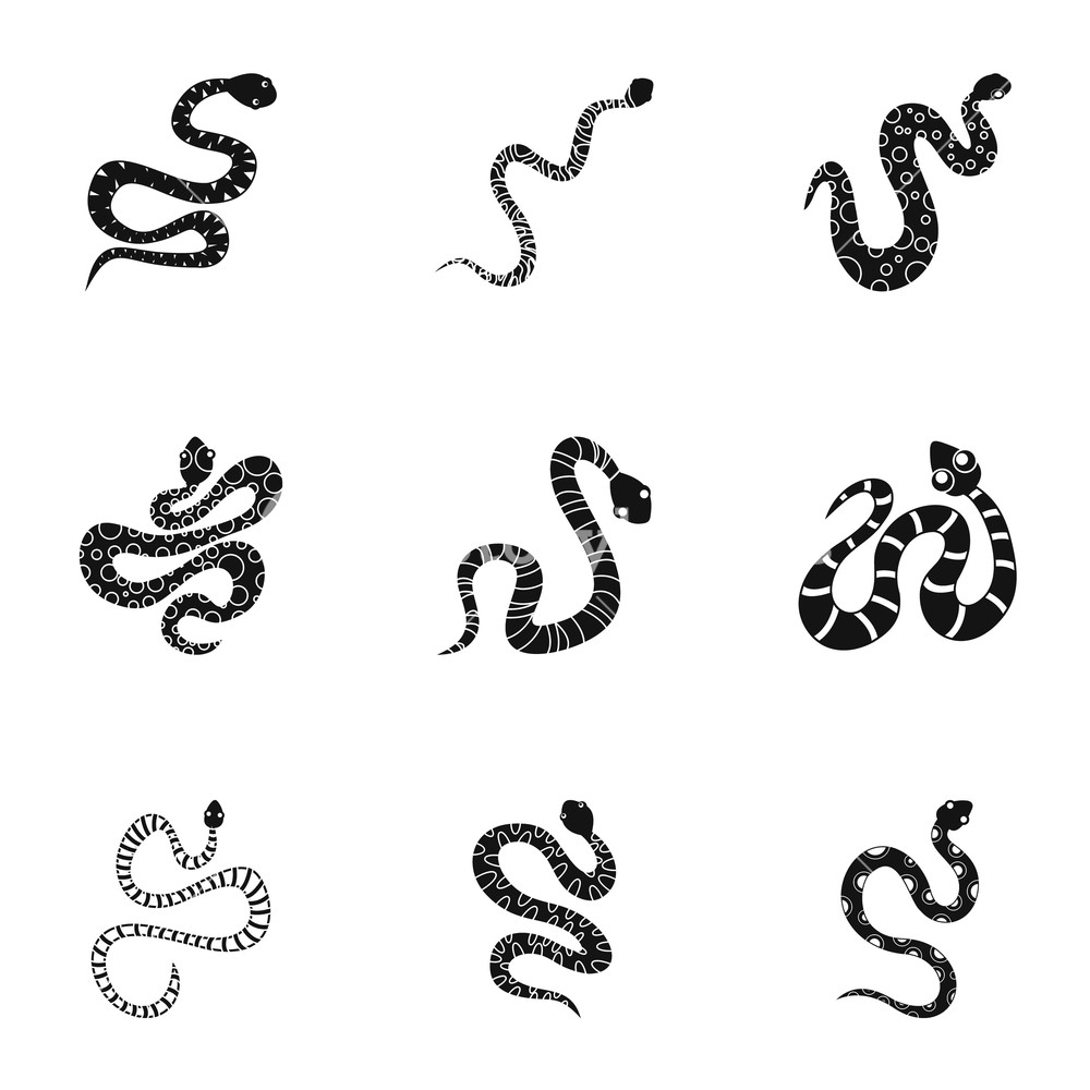 1000x1000 Desert Snake Icon Set Simple Set Of Desert Snake Vector Icons