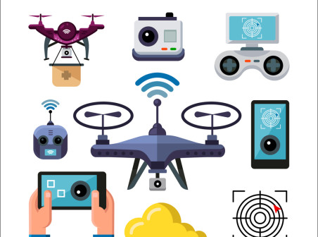 452x336 Creative Drone Elements Vector Material Icons Free Creative