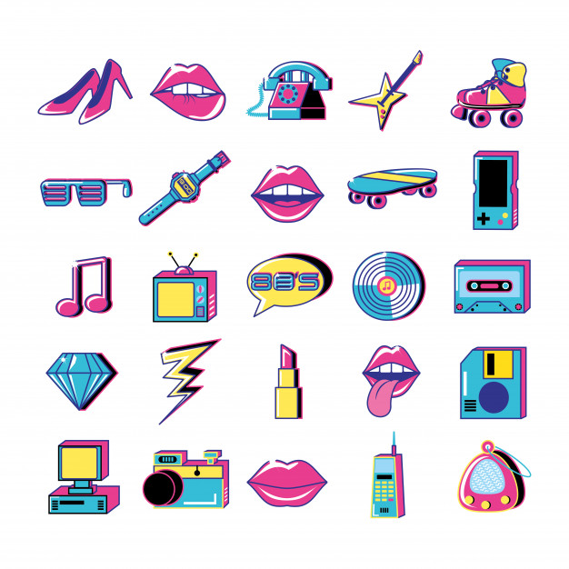 626x626 Y Pop Art Set Icons Vector Premium Download