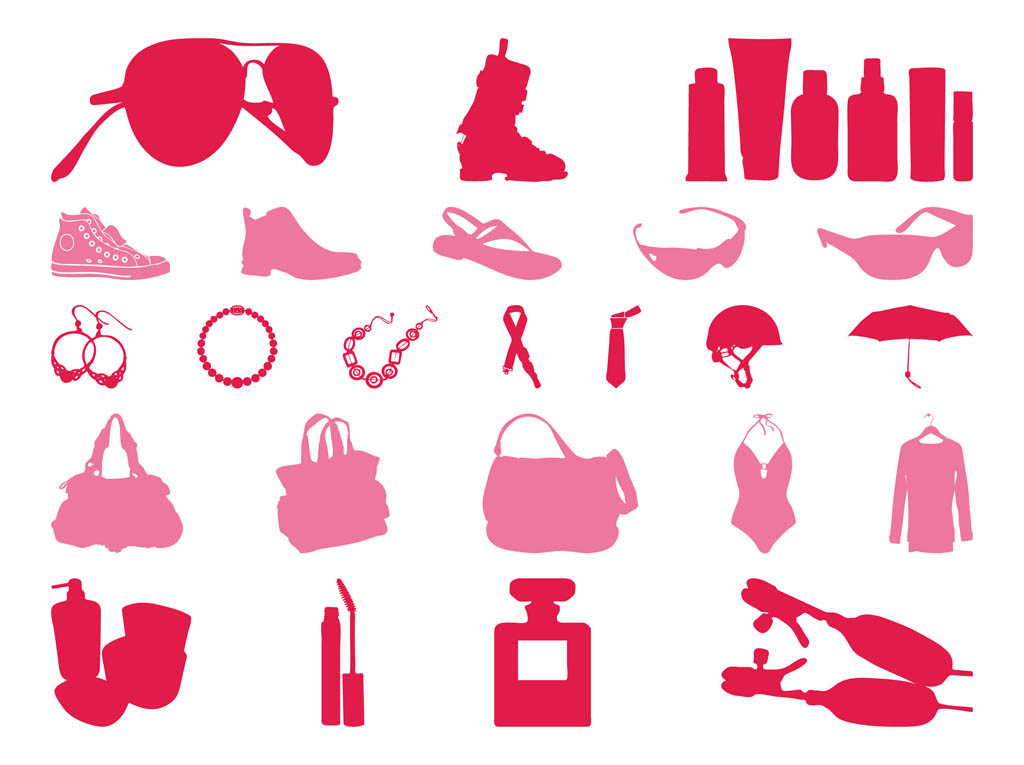 1024x765 Clothes And Accessories Set Vector Art Graphics