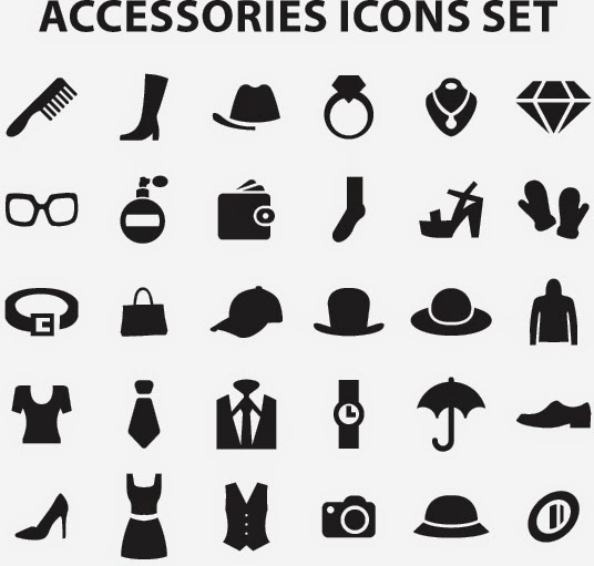 536x511 Accessories Icons Set Free Vector In Encapsulated Postscript