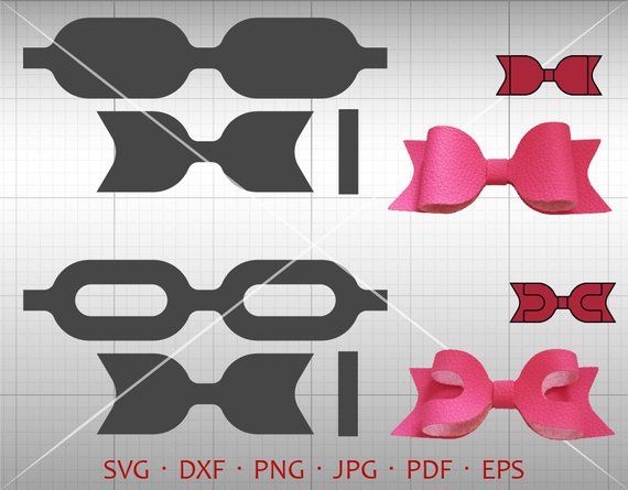 570x445 Bow Hair Accessories Making Vector Dxf Template Silhouette