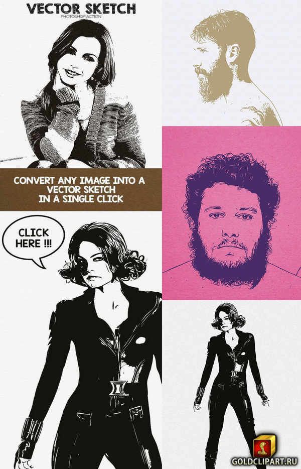 600x934 Vector Sketch Photoshop Action Artist Sketch