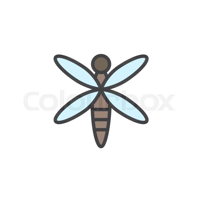 800x800 Dragonfly Filled Outline Icon, Line Stock Vector Colourbox