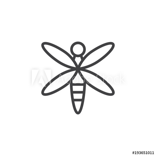 500x500 Dragonfly Outline Icon Linear Style Sign For Mobile Concept