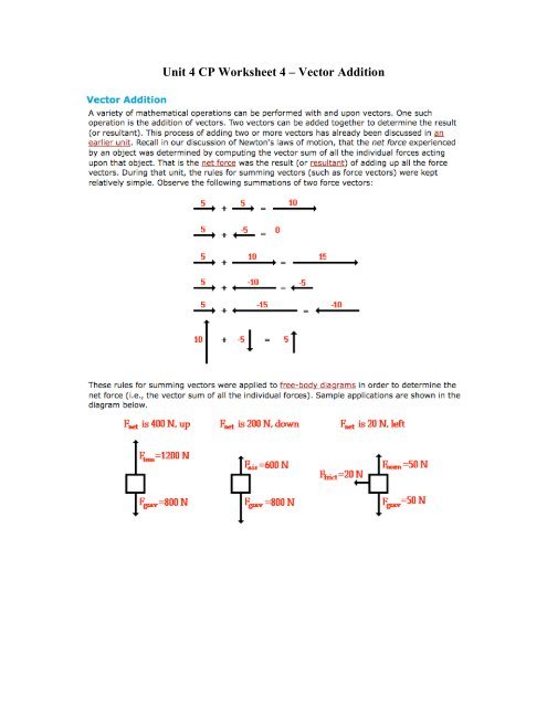 Unit Cp Worksheet | Vector Addition 495x640 Unit Cp Worksheet | Vector Addition