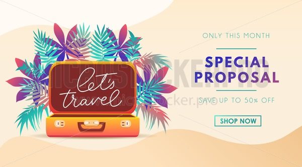 600x332 Travel Poster Template For Travel Agency, Flyer, Banner Or Print