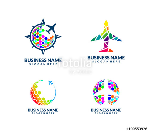 500x444 Modern And Colorful Travel And Tour Agency Vector Logo Design