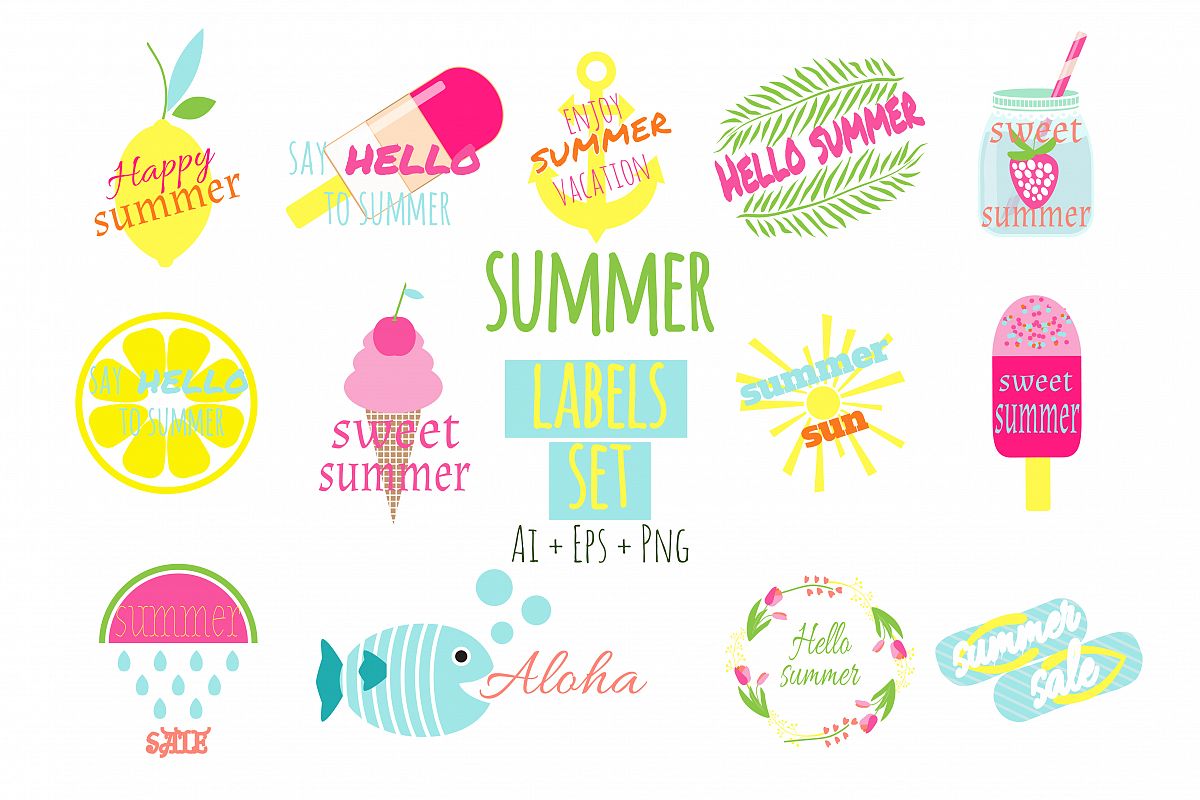 1200x800 Summer Labels Vector Png