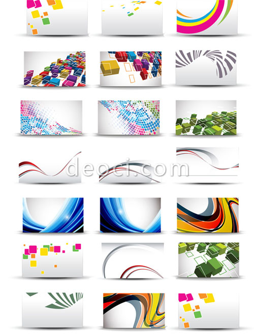 500x658 Vector Business Card Background Design Template Colorful Style