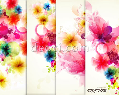 500x400 Watercolor Exotic Floral Flower Vector Background Material Adobe