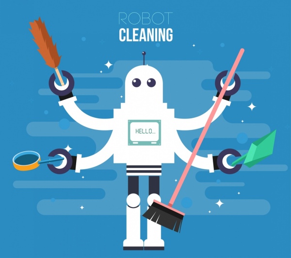 600x532 Airobot Cleaning Advertising Multi Hands Character Icon Free