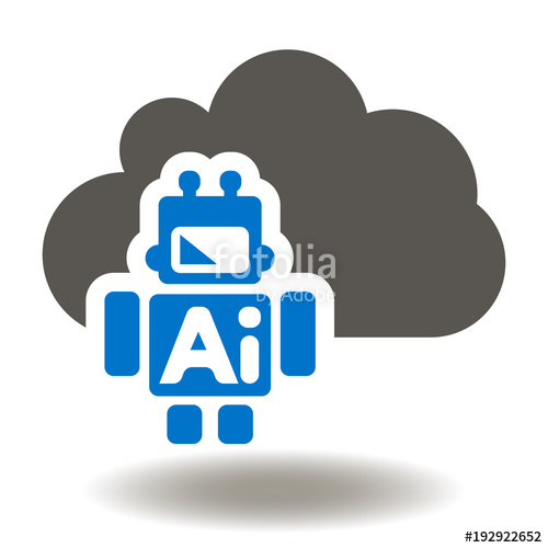500x500 Cloud Robot Icon Vector Artificial Intelligence Robotics Web