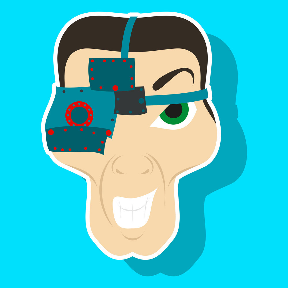 1000x1000 Friendly Robot Character With Sticker Cartoon Vector