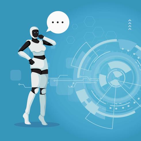 490x490 Robot Vector Illsutration