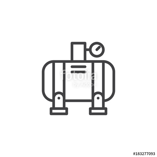500x500 Air Compressor Line Icon, Outline Vector Sign, Linear Style