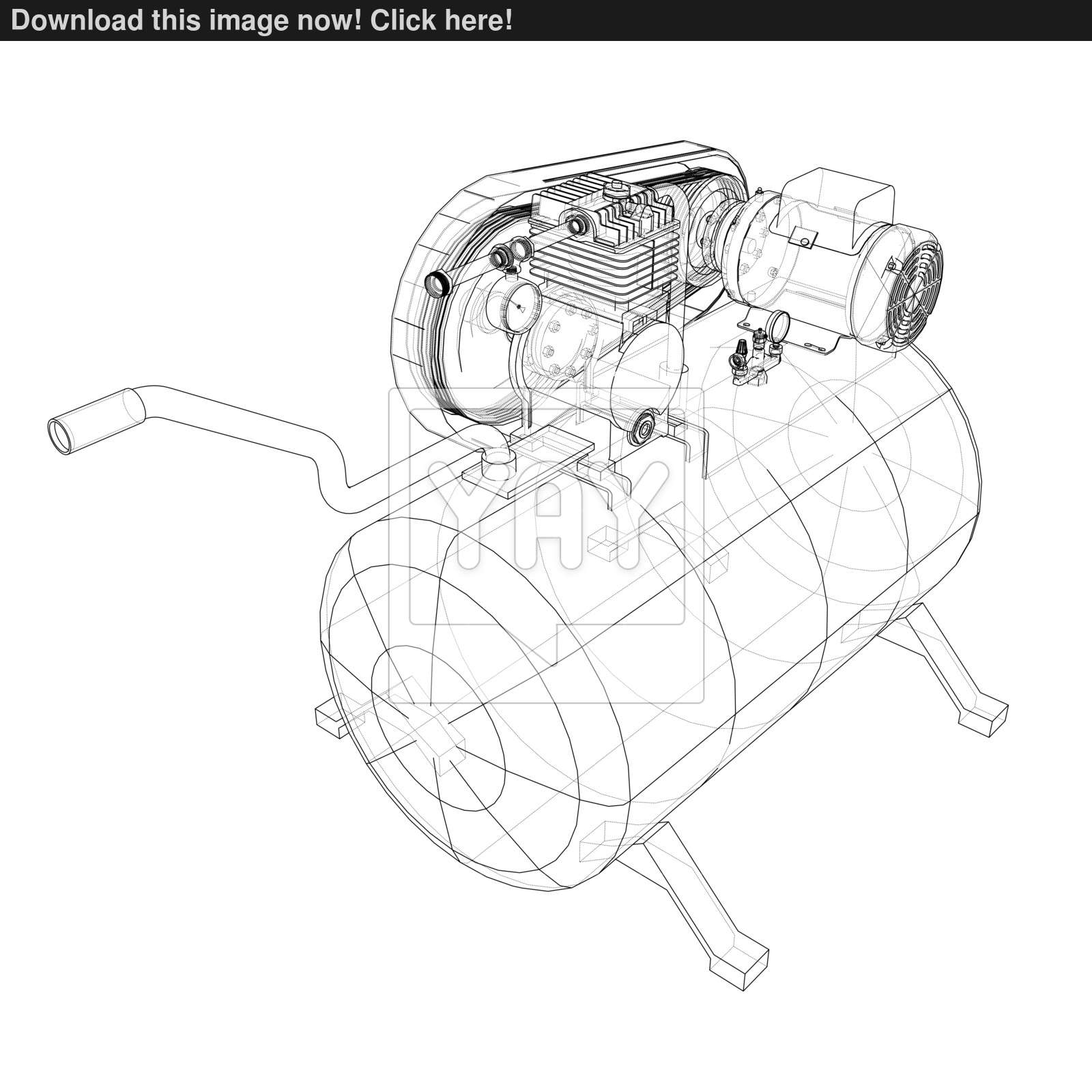 1600x1600 Outline Air Compressor Vector Vector