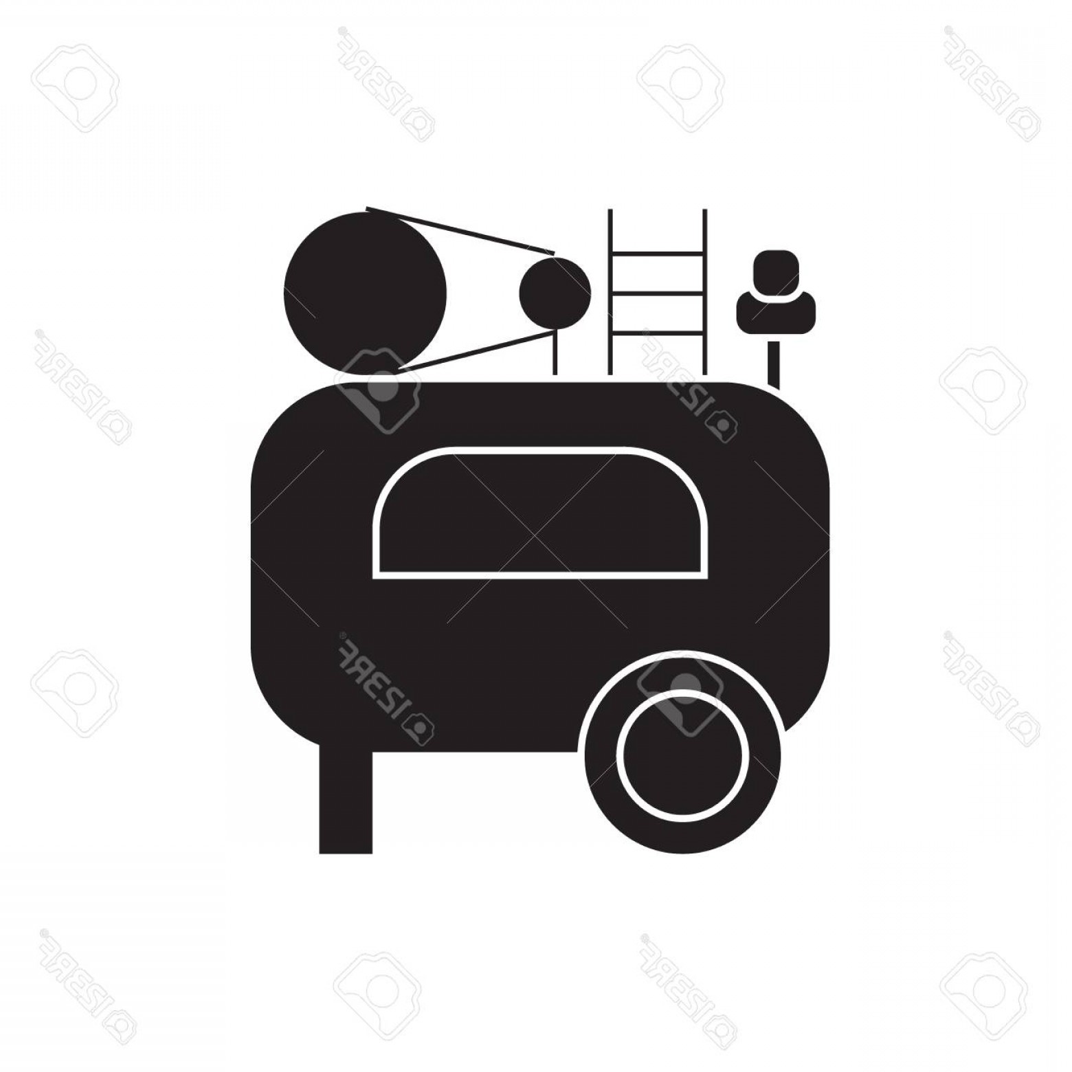 1560x1560 Photostock Vector Air Compressor Black Vector Concept Icon Air