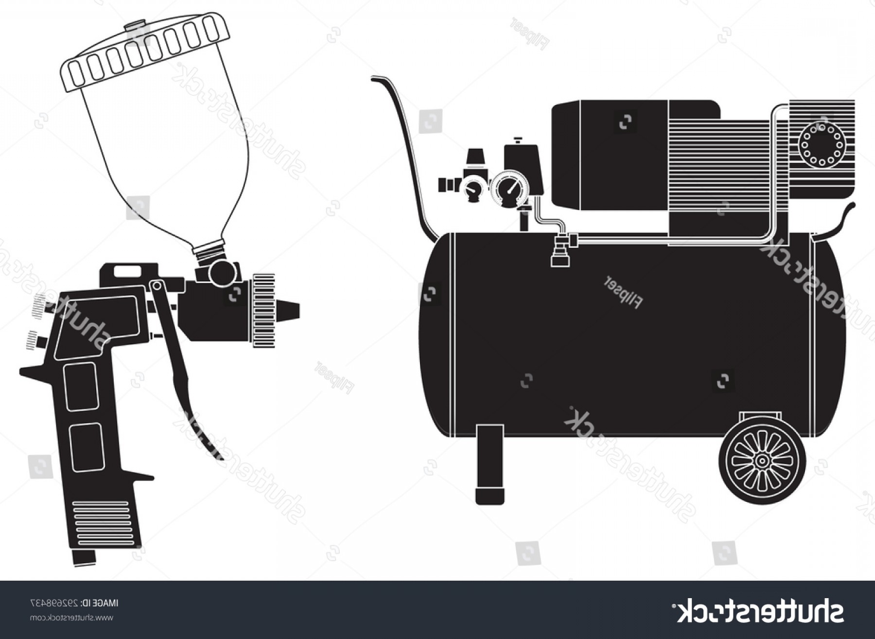 1800x1314 Spray Gun Air Compressor Vector Illustration Geekchicpro