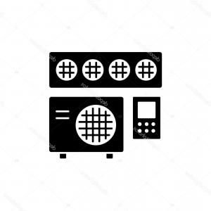 300x300 Photostock Vector Air Conditioner Vector Set Isolated On Green