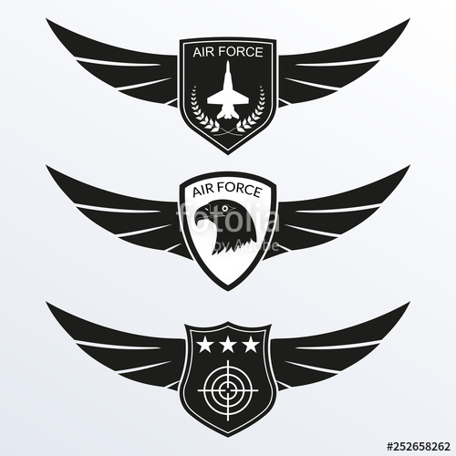 500x500 Air Force Logo With Shield And Wings Military Badges Army