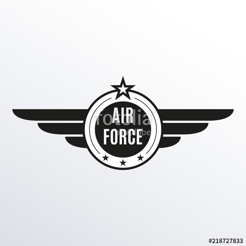 500x500 Air Force Badge With Wings And Star Army And Military Emblem