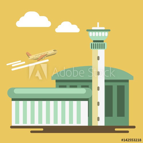 Summer Travel Or Holiday Vacation Vector Airport And Airplane 500x500 Summer Travel Or Holiday Vacation Vector Airport And Airplane