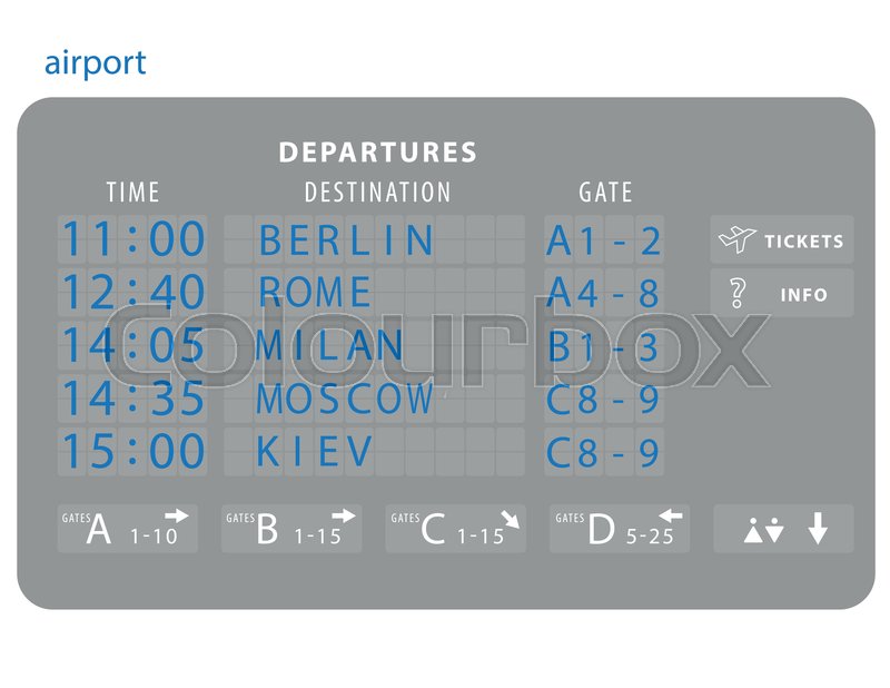 Vector Airport Board Isolated Stock Vector Colourbox 800x618 Vector Airport Board Isolated Stock Vector Colourbox