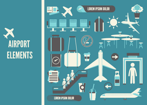 Designtnt Vector Airport Elements Small 600x429 Designtnt Vector Airport Elements Small
