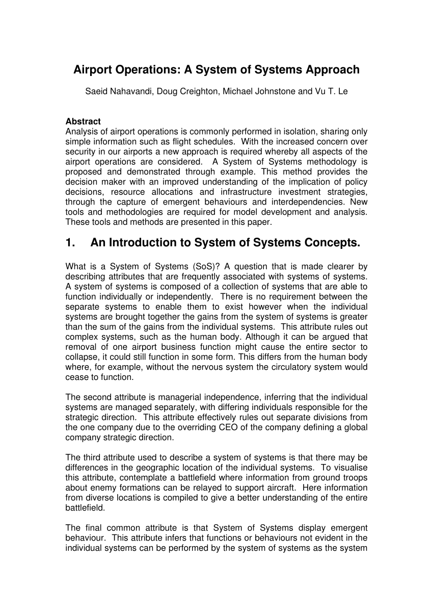Pdf Airport Operations A System Of Systems Approach 850x1202 Pdf Airport Operations A System Of Systems Approach