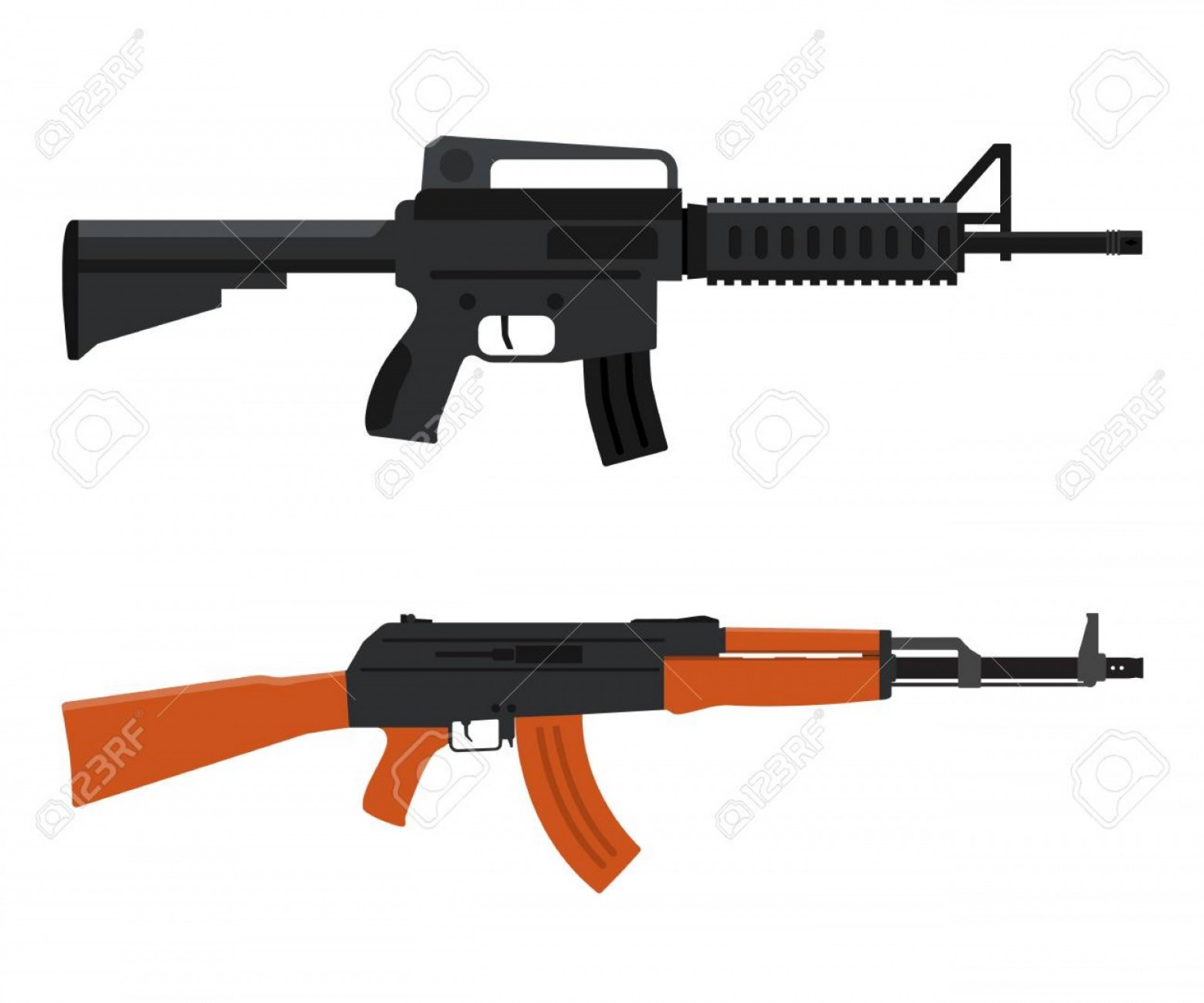 Photostock Vector Gun Weapon M And Ak Vector Illustration 1872x1558 Photostock Vector Gun Weapon M And Ak Vector Illustration
