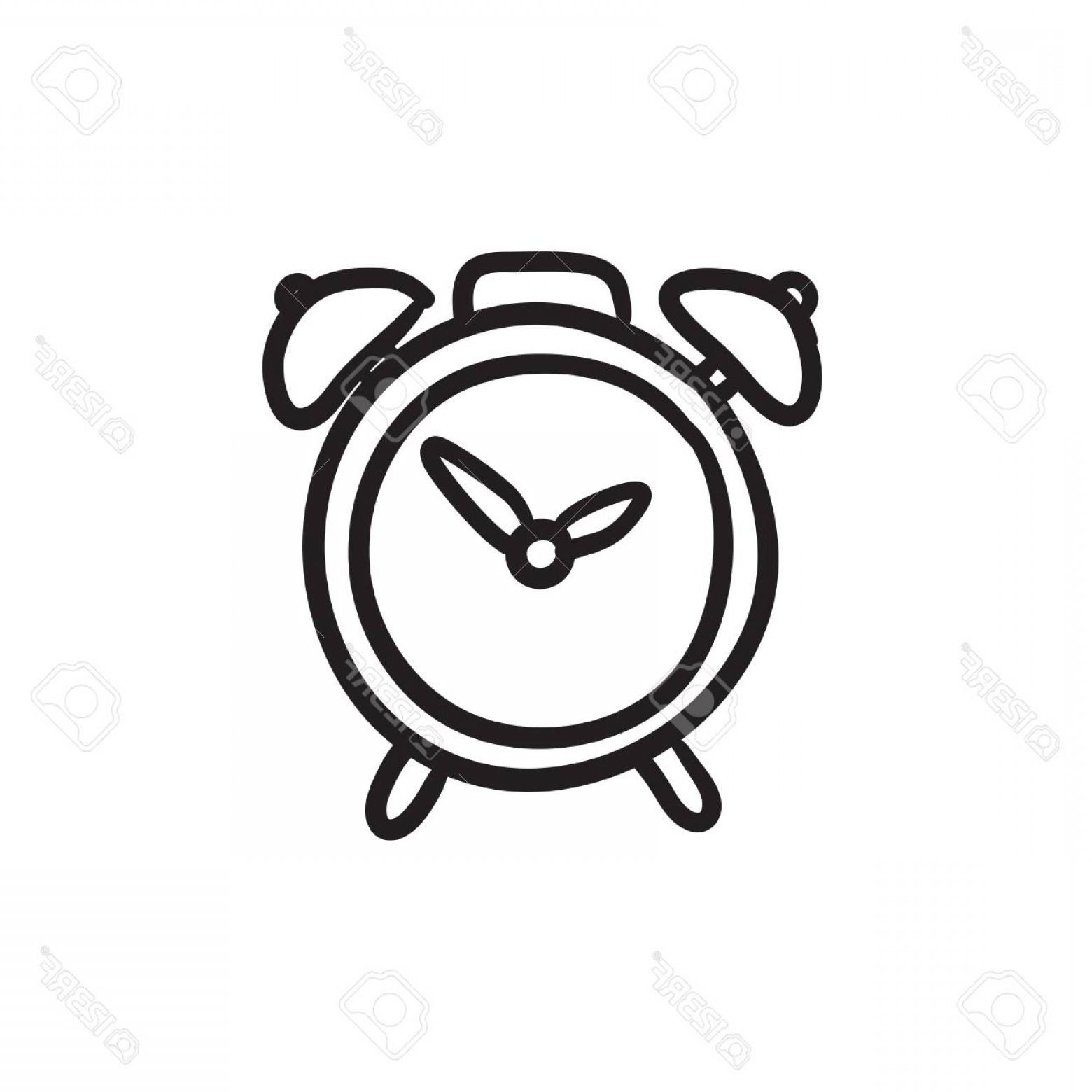 1560x1560 Photostock Vector Alarm Clock Vector Sketch Icon Isolated