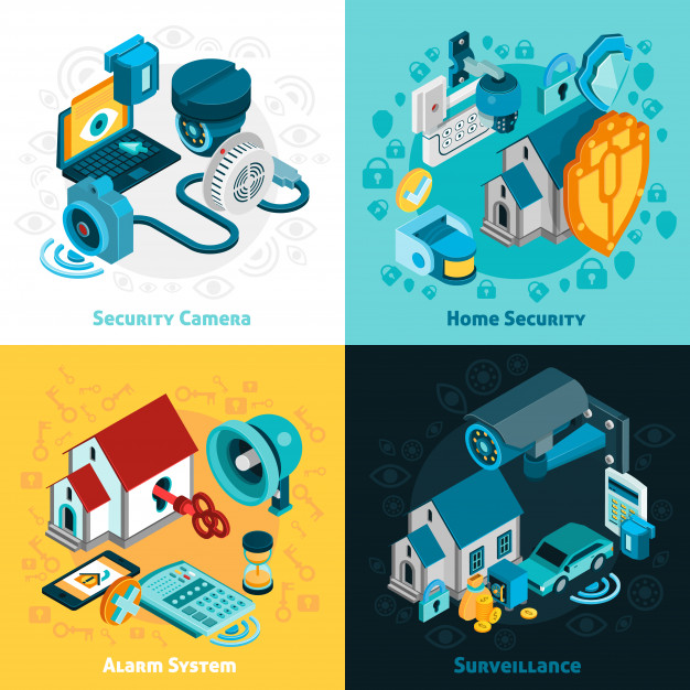 626x626 Security System Concept Icons Set Vector Free Download