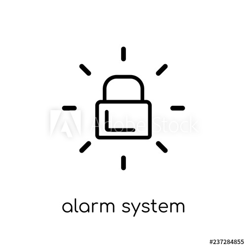 500x500 Alarm System Icon Trendy Modern Flat Linear Vector Alarm System