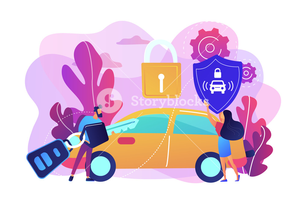 1000x667 Car Alarm System Concept Vector Illustration Royalty Free Stock