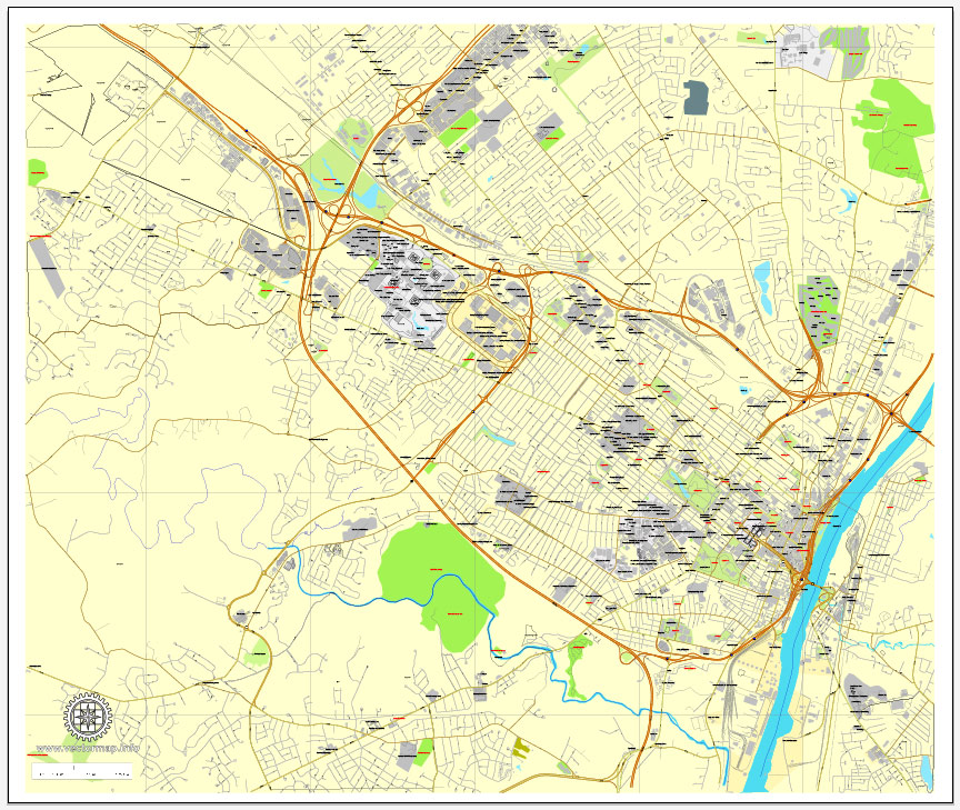 864x729 Albany Map St Ny Us Printable Vector Street Map Full Editable