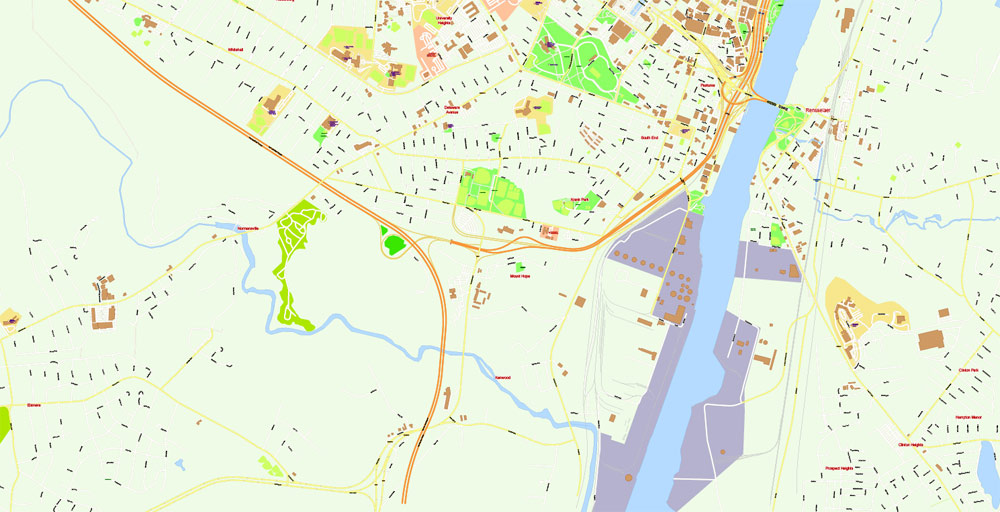 1000x512 Albany Ny Map Vector Printable City Plan Editable Illustrator